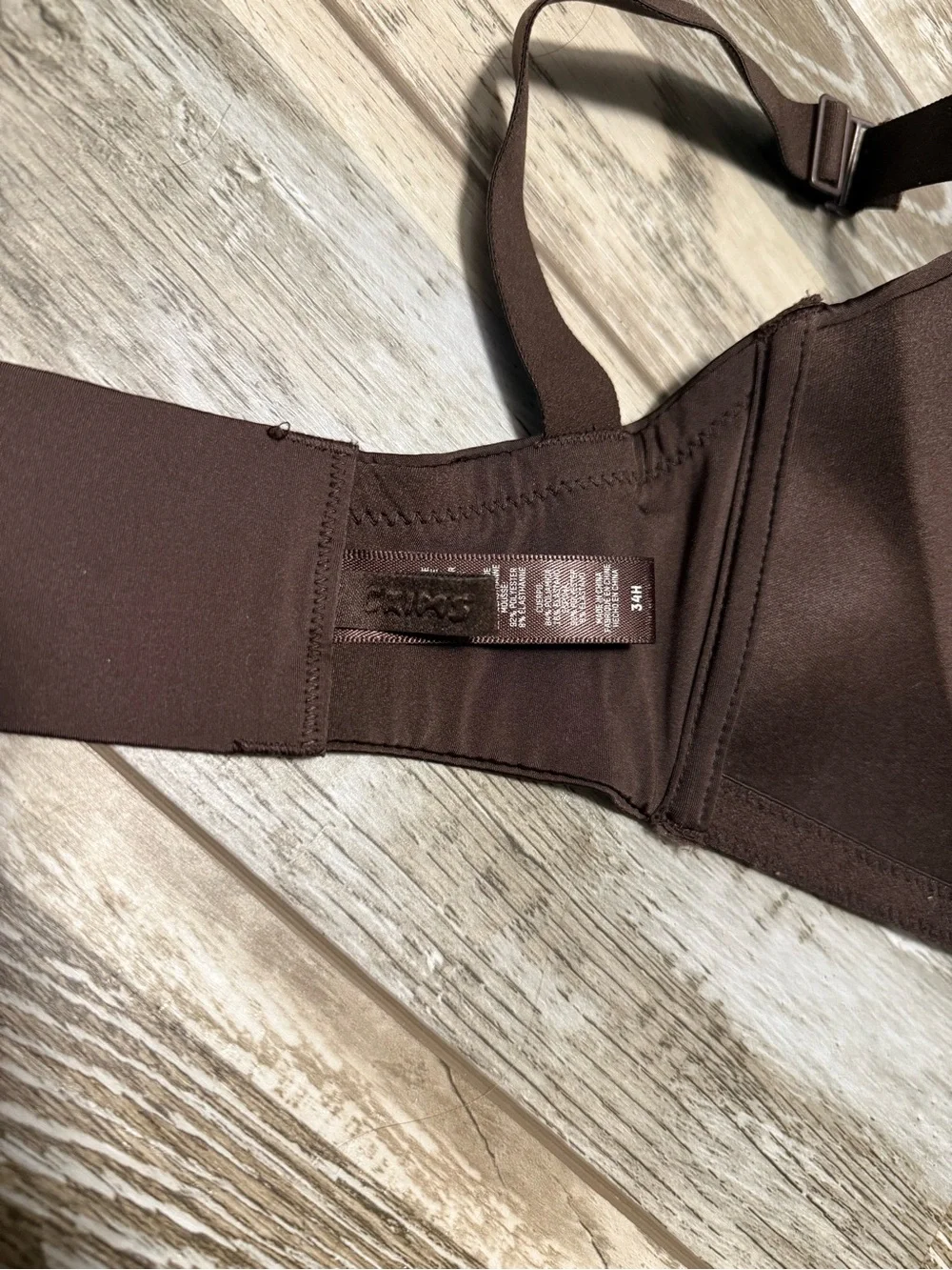 SKIMS Wireless Form T-shirt Bra Size 34H Coffee Brown Seamless Support - Picture 4 of 4